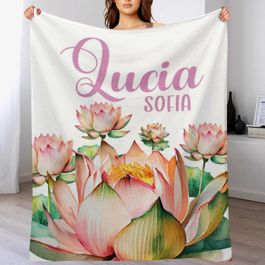 ️Lotus Flowers Personalize Baby Blanket