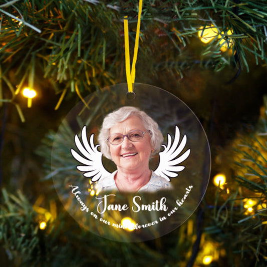 Memorial Personalized Custom Photo - Not A Day Goes By- Acrylic Ornament - Christmas Gift