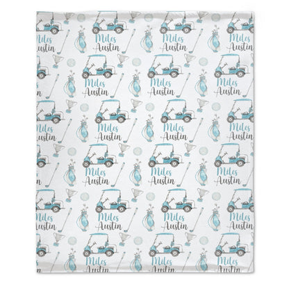 ️Personalized Swaddle Golf Nursery Theme Baby Blanket - Golf