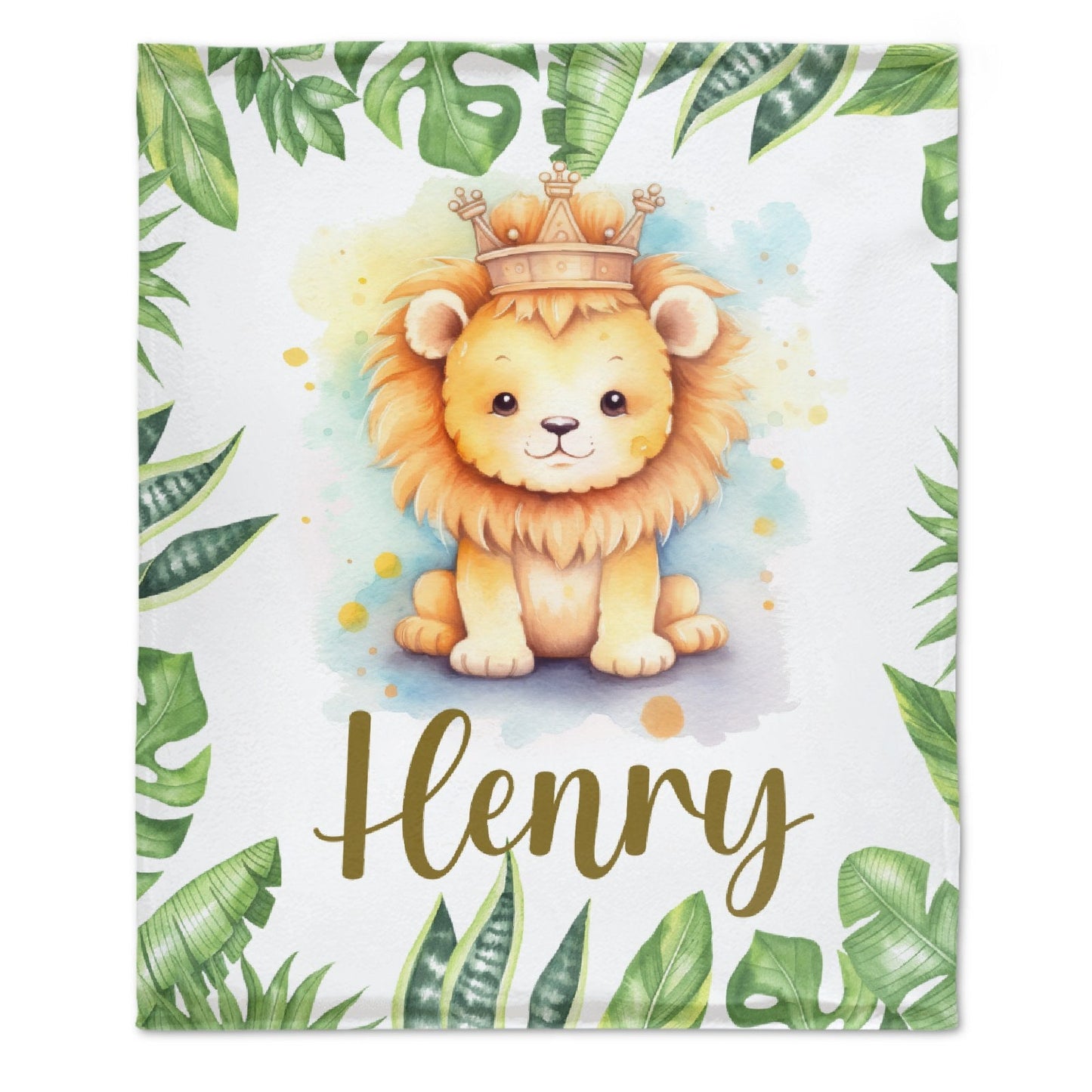 ️Personalized Customized Name Baby Blanket - Baby Lion