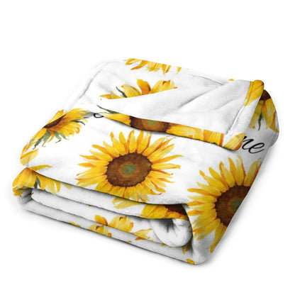 ️Personalized Custom Sunflower Blanket with Name for Adults Kids Baby