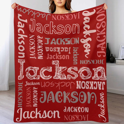 ️Custom Blanket Personalized with Name Text, Customized Flannel Throws Blankets for Baby Adults Kids Birthday Valentines Day Gift