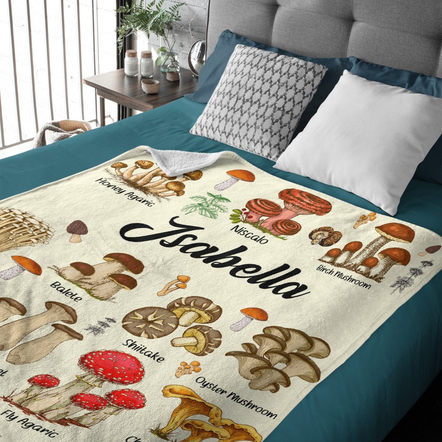 ️Personalized Name Mushroom Custom Blanket