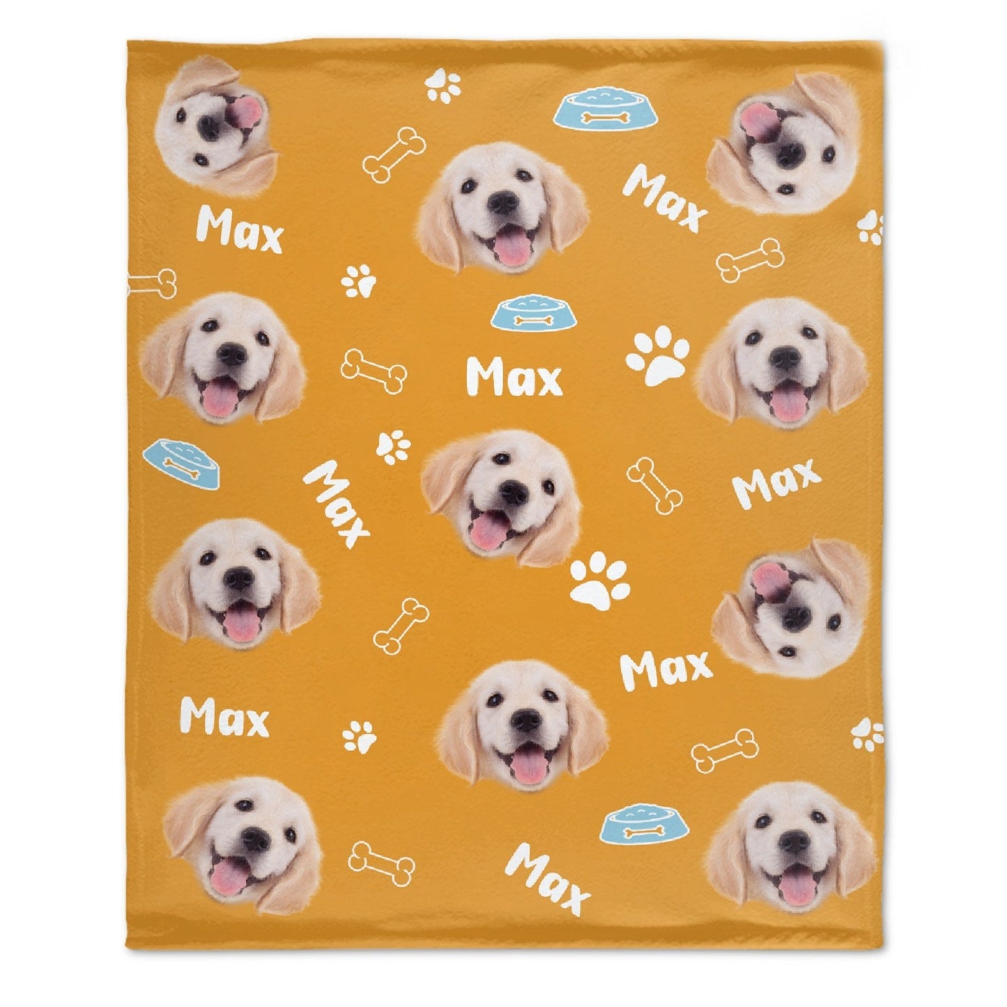 Dog Pattern - Personalized Custom Fleece Blanket