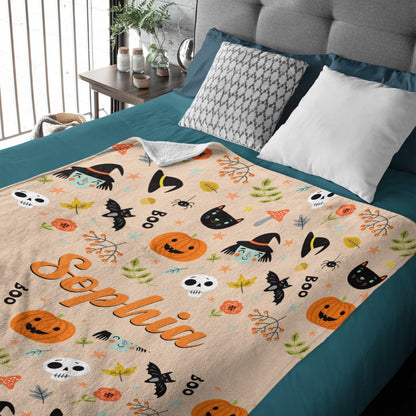 ️Personalized Custom Name Halloween Blanket