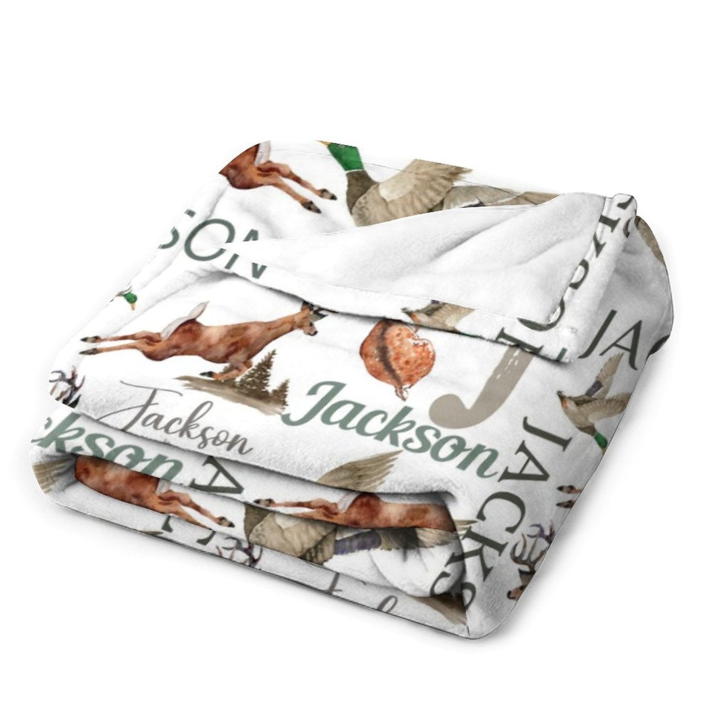 ️Personalized Baby Blanket, Hunting Blanket,Deer, Mallard Duck  Woodland Baby Name, Country Theme Baby Blanket