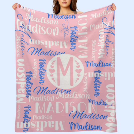 ️Multicolor Unisex Name Personalized Custom Blanket - Perfect for Birthday Gifts