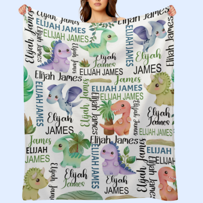 ️Cute Dinosaur Personalized Blankets