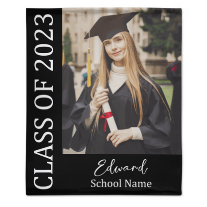 Graduation Blanket 2023 Custom Photo and Name Congratulations Graduation Gift