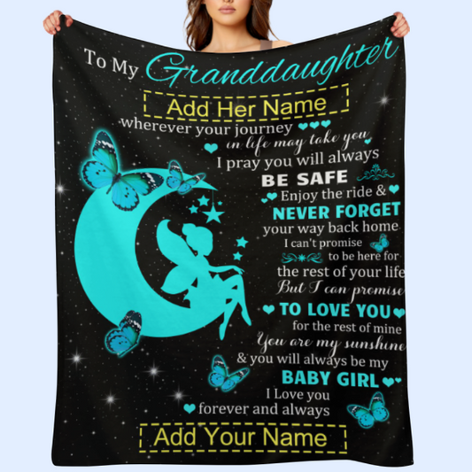 ️Custom Grandma Grandpa Blanket for My Granddaughter - Birthday Gift