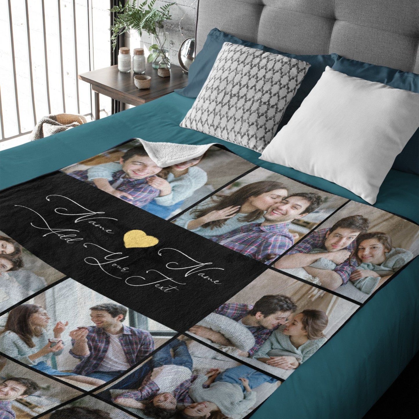 ️Personalized Photo Text Custom Blanket - For Couple Family Parents