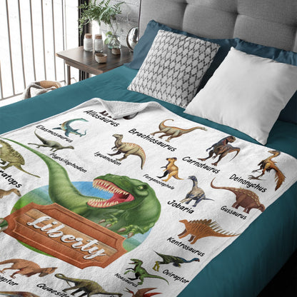 ️Personalized Custom Name Blankets -  Dinosaur World