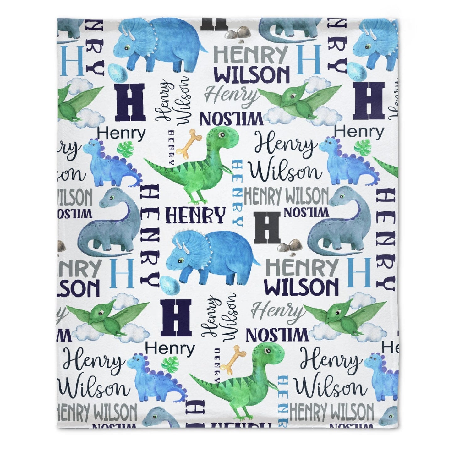 ️Personalized Dinosaur Name Custom Baby Blanket