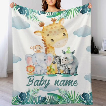 ️Personalized Custom Baby Name Blanket - Farm Animals Theme