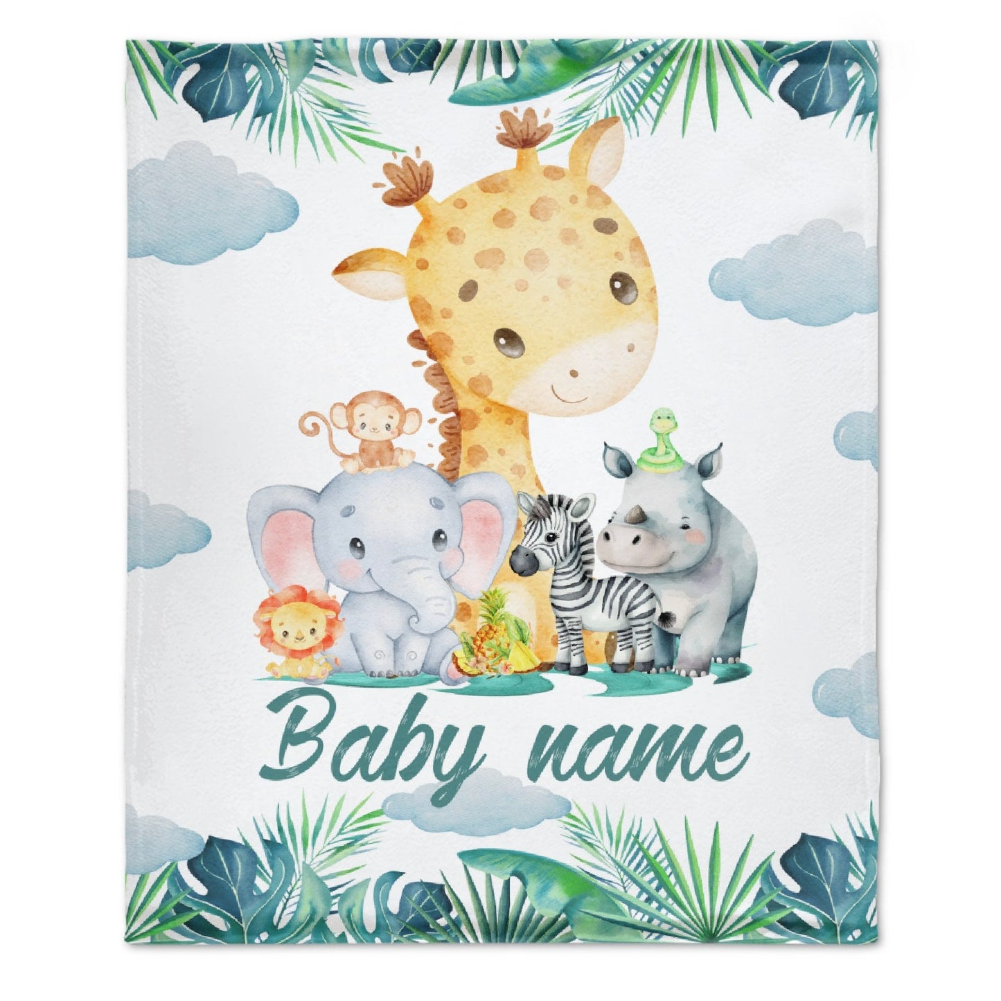 ️Personalized Custom Baby Name Blanket - Farm Animals Theme