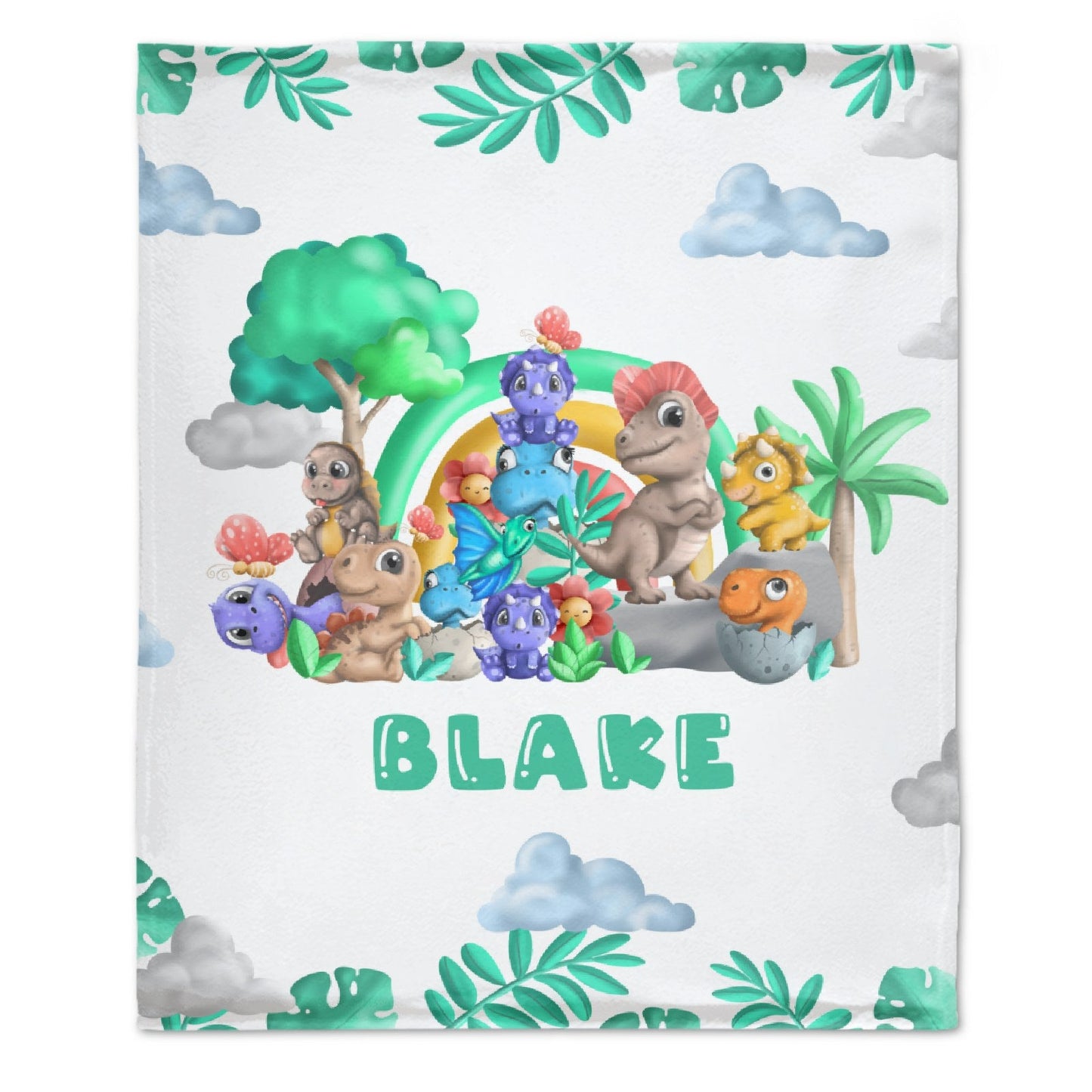 ️Cute Baby Dinosaur Personalized Custom Blanket - Gifts for Kids