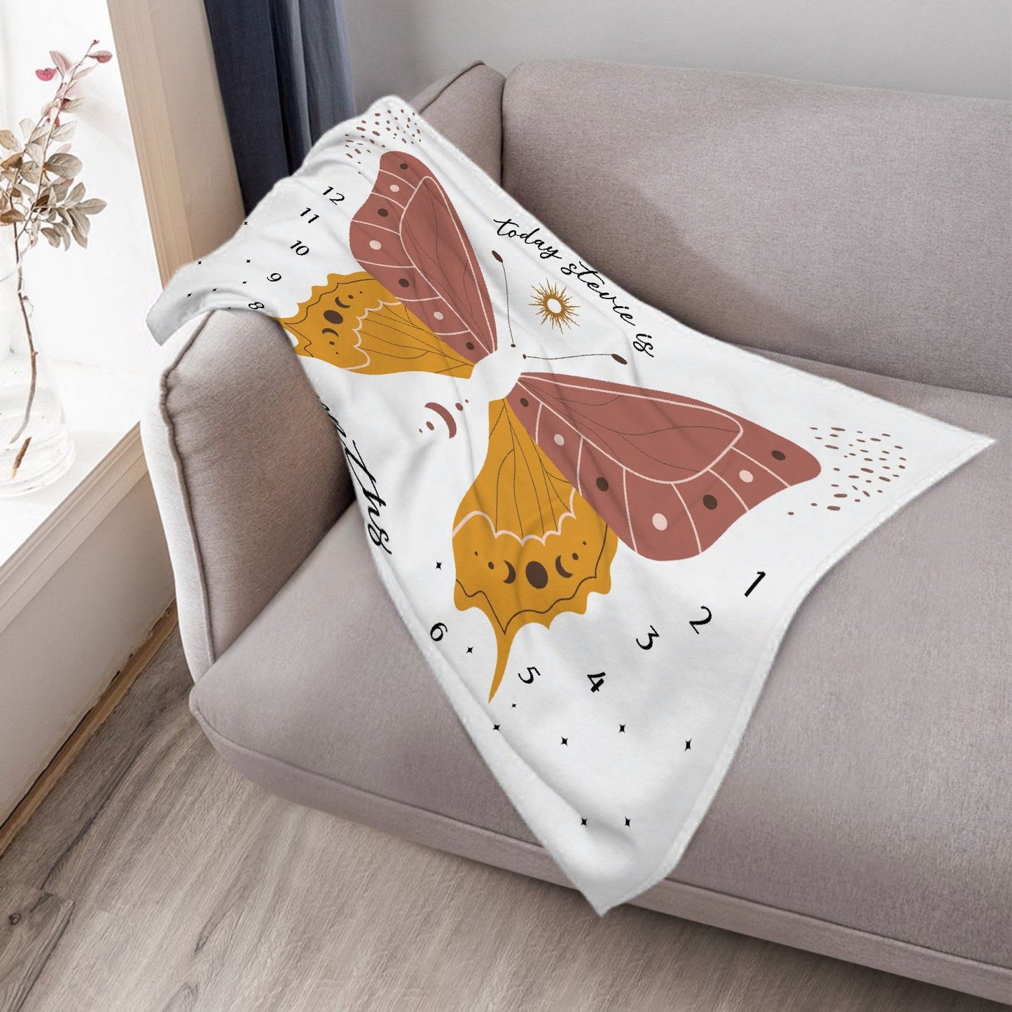 ️ Boho Mystical Butterfly Wings - Baby Name Blanket