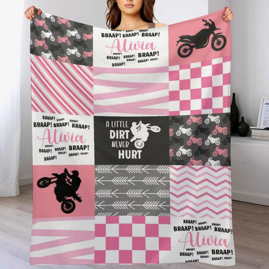 ️Personalized Dirt Bike Baby Blankets with Name