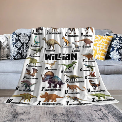 ️Name Custom Dinosaur Blanket - Gifts for Kids