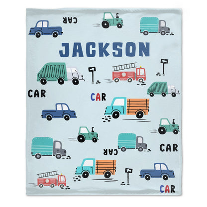 ️Personalized Name Custom Construction Truck Blanket