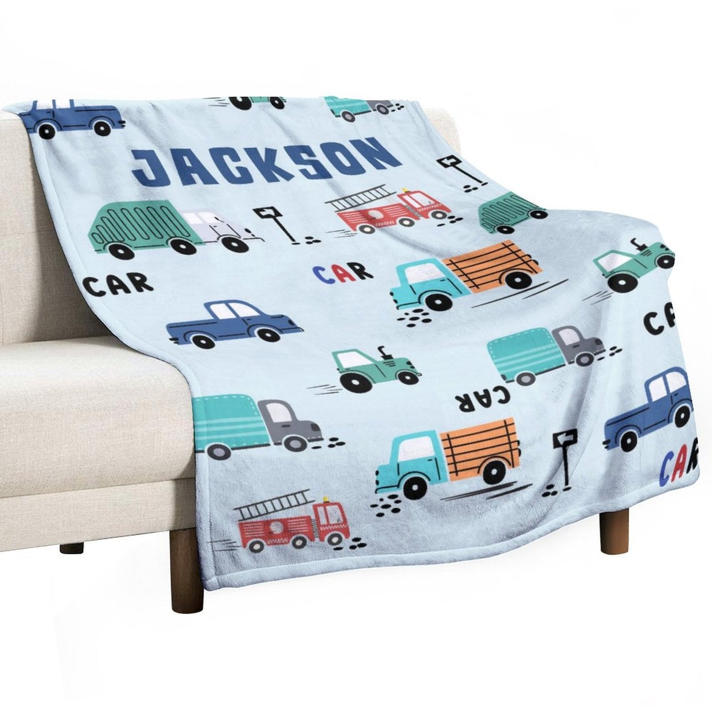 ️Personalized Name Custom Construction Truck Blanket