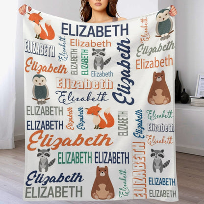 ️Personalized Cute Animals Name Custom Blanket