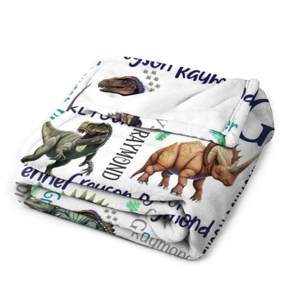 ️Personalized Dinosaur Blanket - Custom Dinosaur Name Blanket