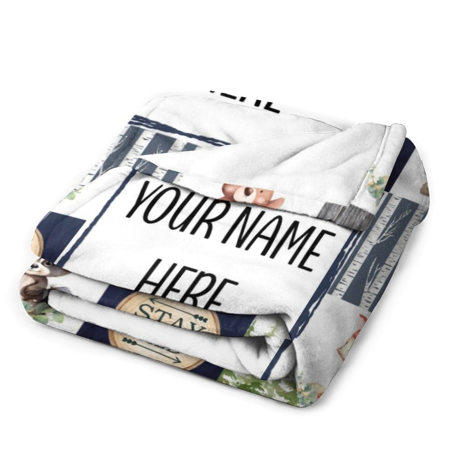️Customized Baby Name Personalized Woodland Blankets for Girls