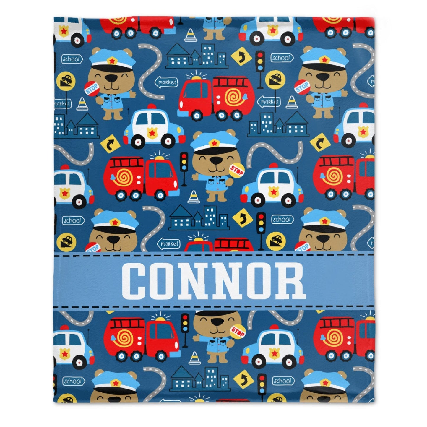 ️Transportation Ambulance Fire Fighter Personalized Name Baby Blanket
