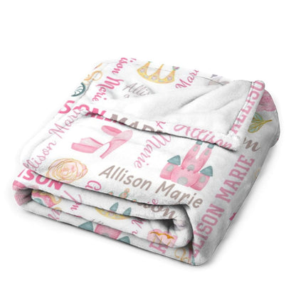 ️Fairy-Tale Princess Castle Custom name baby blanket