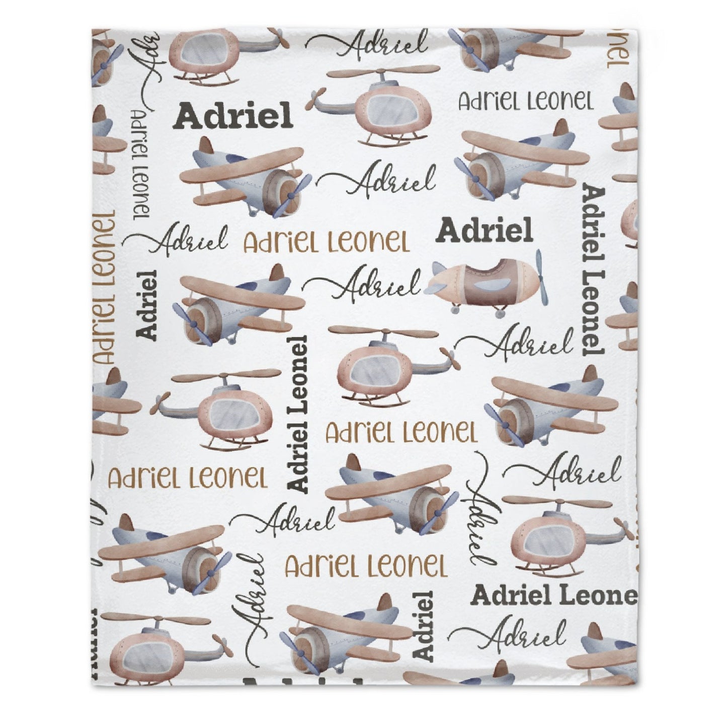 ️Personalized Name Airplanes Baby Blanket