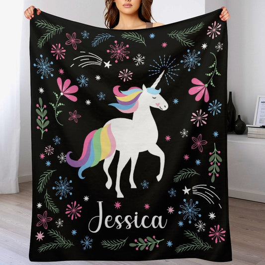 ️Personalized Unicorn Party Blanket for Girls