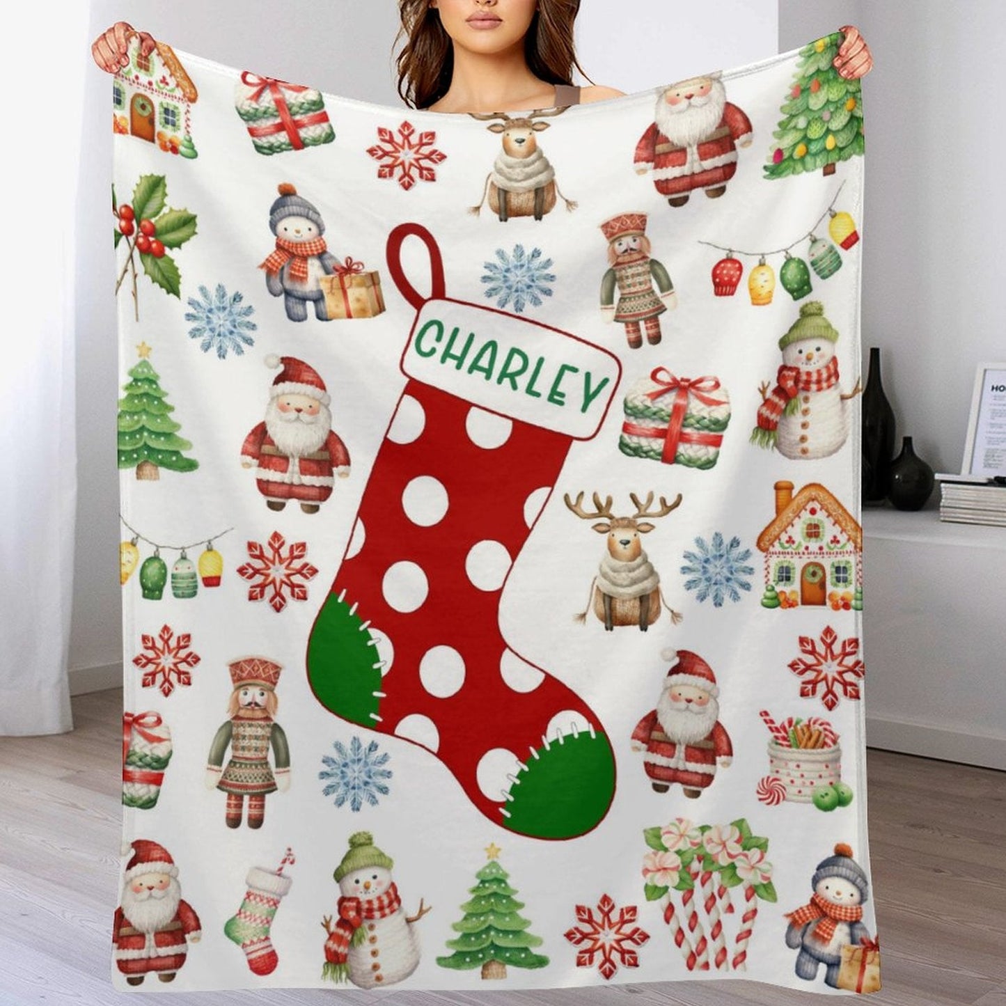 ️Personalized Kids Christmas Name Blanket
