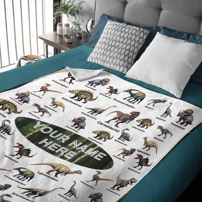 ️Personalized Jurassic Dinosaur Name Custom Blanket