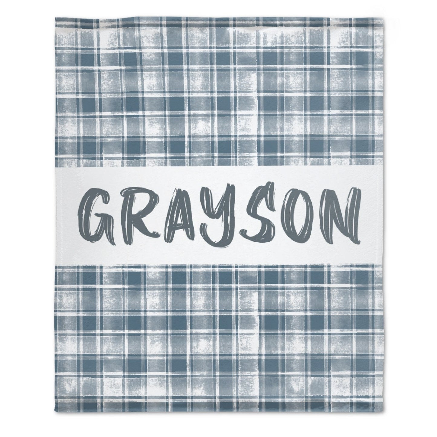 ️Personalized Plaid Baby Neutral Name Blanket