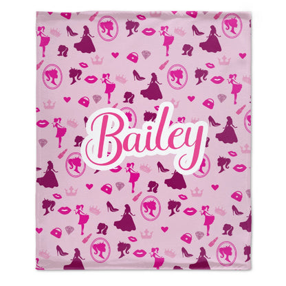 ️Personalized Name Custom Pink Party Blanket