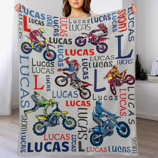 ️Personalized Custom Name Dirt Bike Motocross Blanket