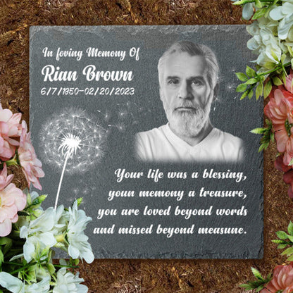 Personalized Photo Memorial Stone - You Are Loved Beyond Words - Memorial Gift