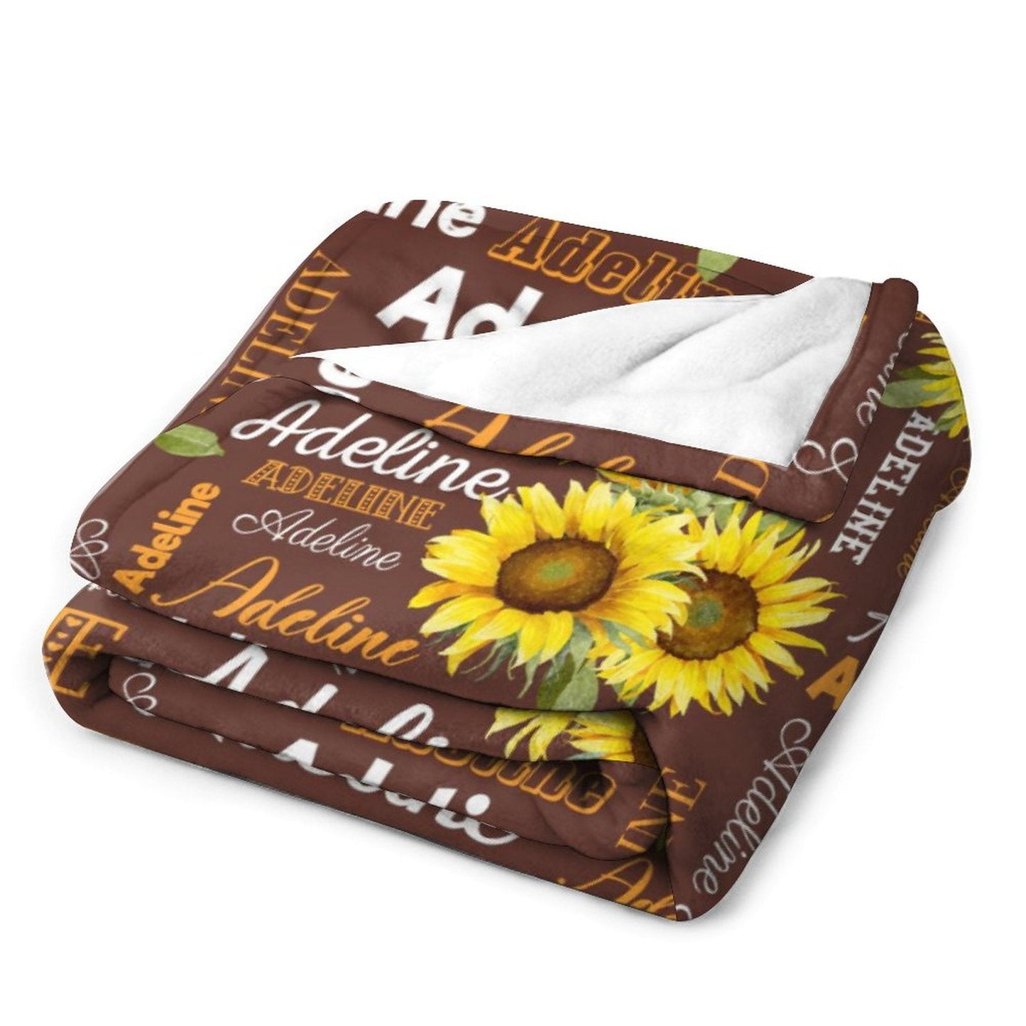 ️Personalized Customized Name Sunflower Blanket for Kids Baby Family