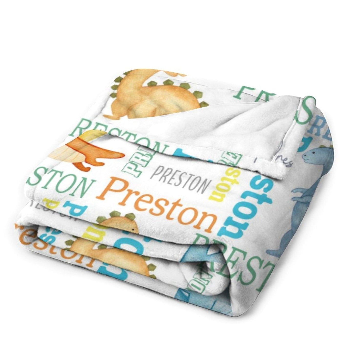 ️Personalized Baby Name blanket-Baby Dinosaur