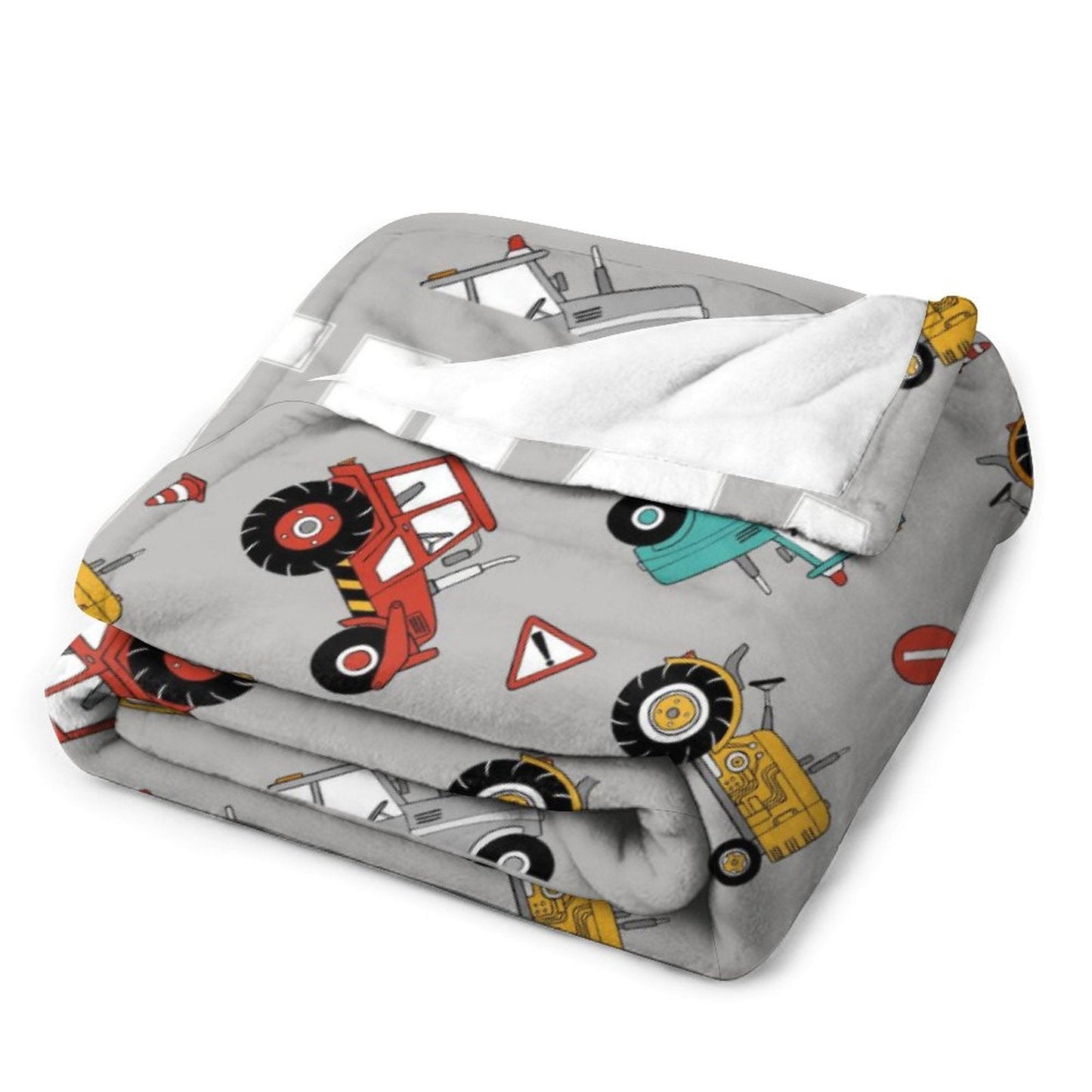 ️Personalize Cool Truck Car Tractor Kids Blanket for Boys