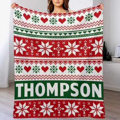 ️Personalized Name Merry Christmas Blanket-Christmas Gifts for Family