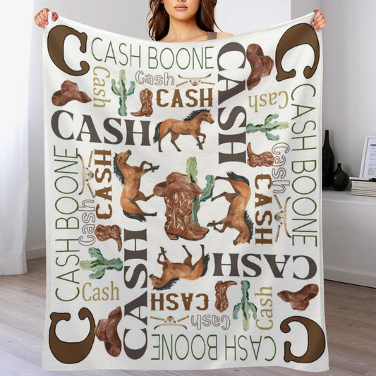 ️Personalized Western Cowboy Baby Blankets with Name for Boys