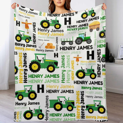 ️Boys Girls Kids Customized Construction Name Blanket