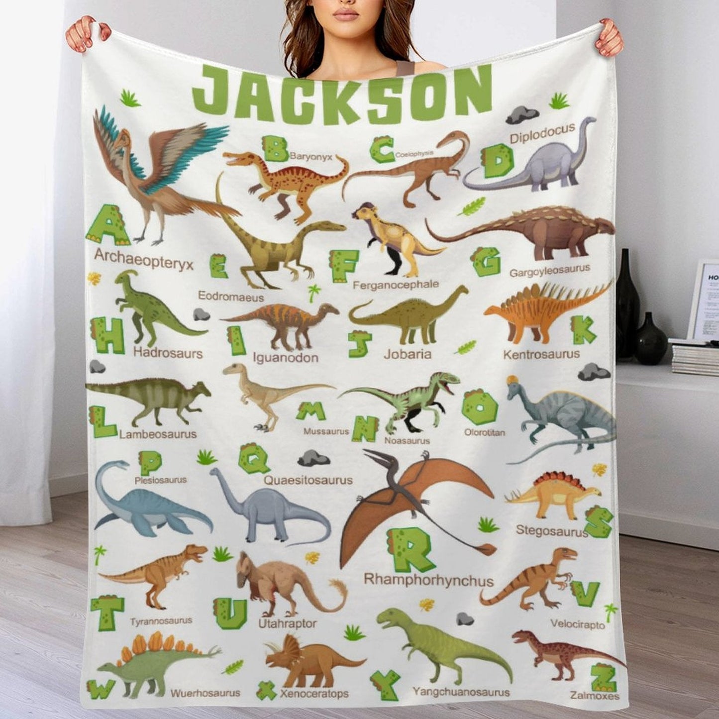 ️Cute Alphabet Dinosaur Blanket for Boys