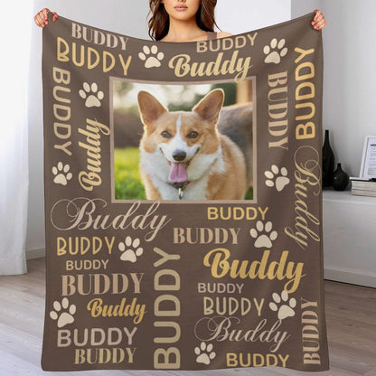 ️Personalized Photo Names Blanket For Puppy Dogs