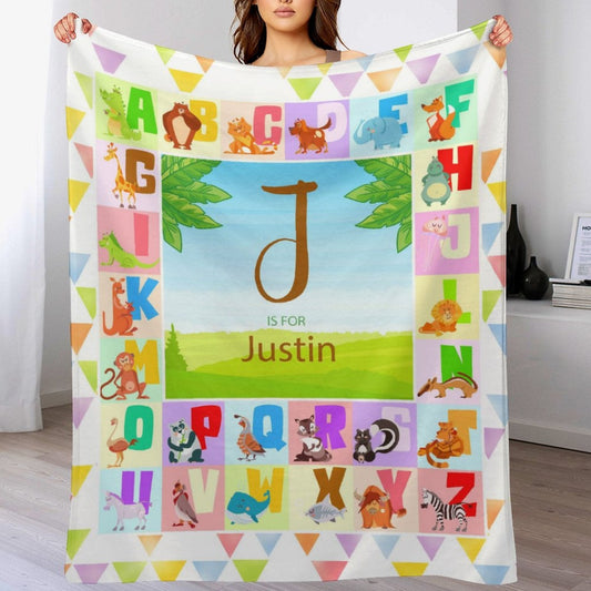 ️Personalized Baby Blanket Initial Letter Alphabet Blankets