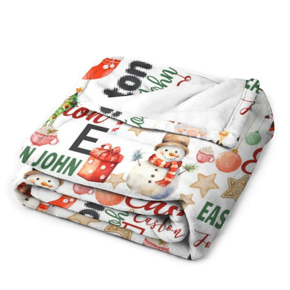 ️Personalized Christmas Baby Name Pattern Blanket