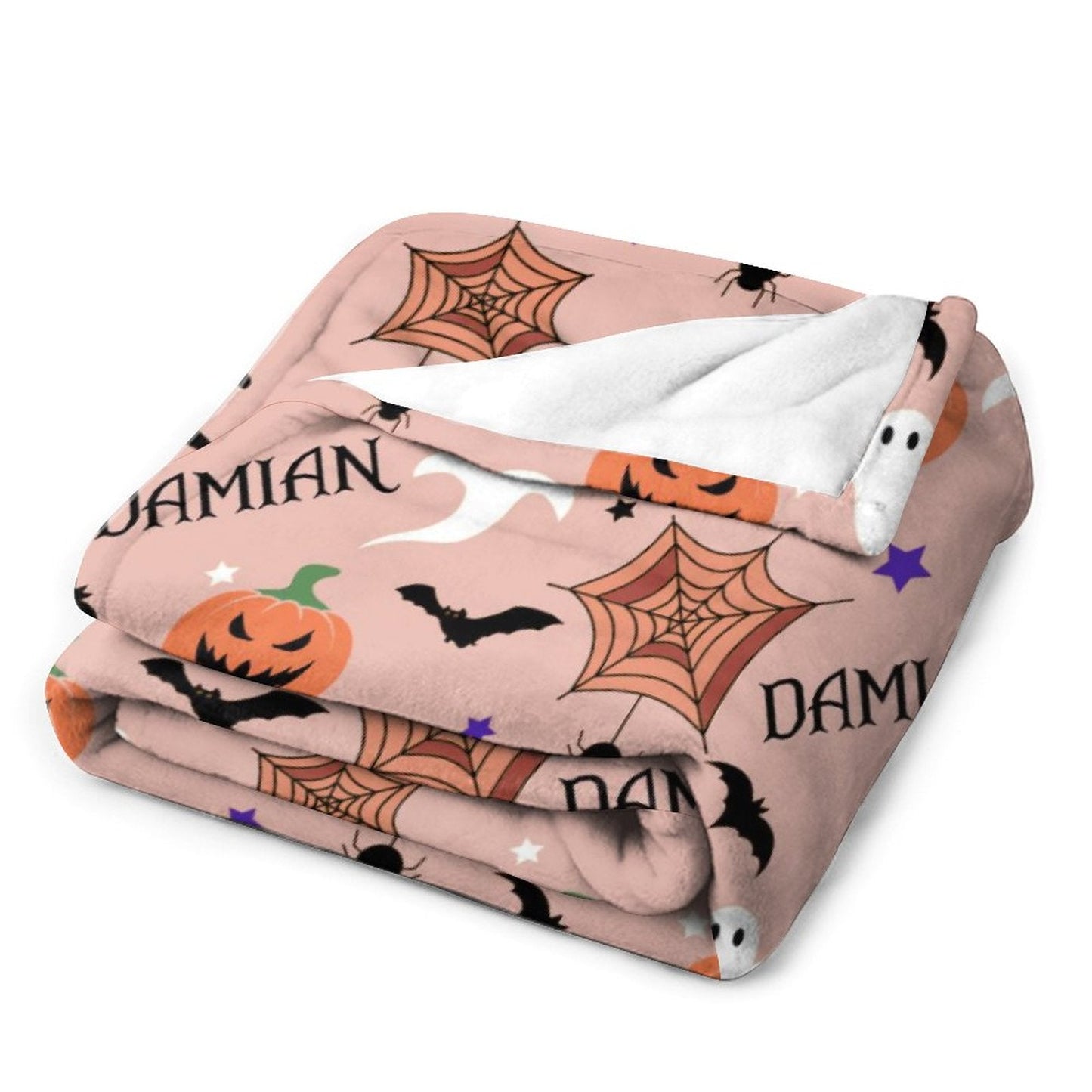 ️Personalized Custom Name Blanket-Halloween Pumpkin ghost