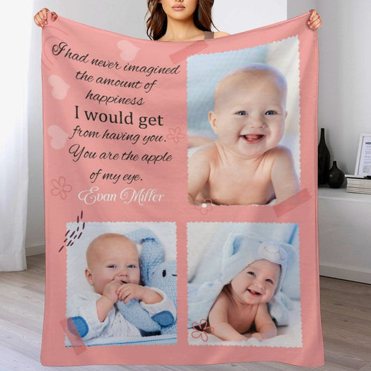 ️Customized Baby Photo Blanket-You Are The Apple Of My Eye